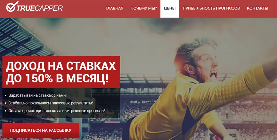 Внешний вид сайта truecapp