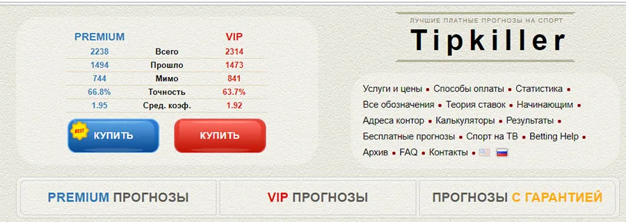 Платные прогнозы tipkiller