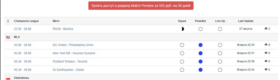 Платный раздел сайта Betfront