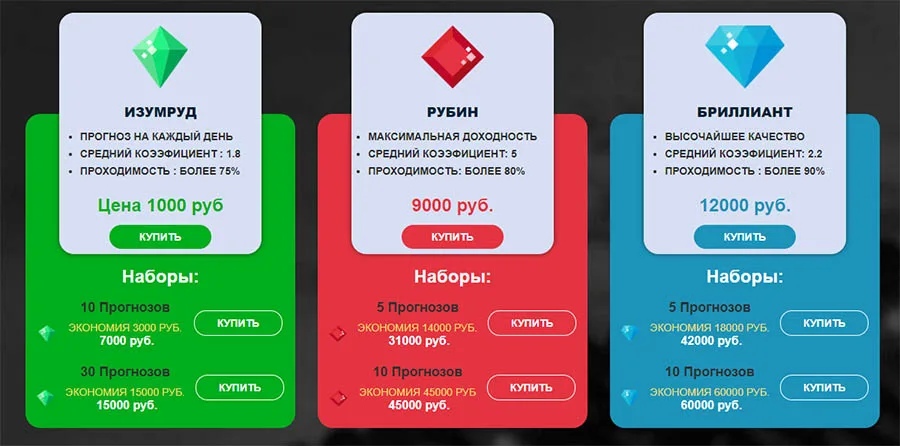Цены сайта Diamond Bet