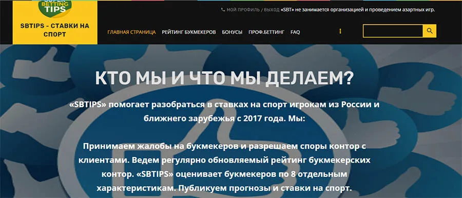 Внешний вид сайта sbtips.ru